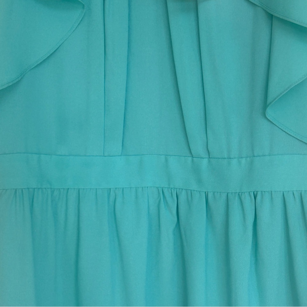 NWT Shoshanna Aqua Blue Green Dress Women’s 0 Sheath‎ A-Line Ruffle Pleated - Picture 5 of 10